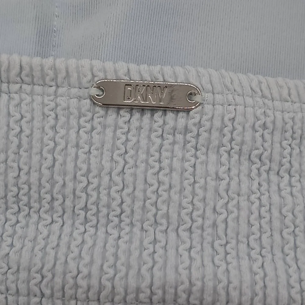 DKNY Textured Bralette Bikini Top Light Blue S